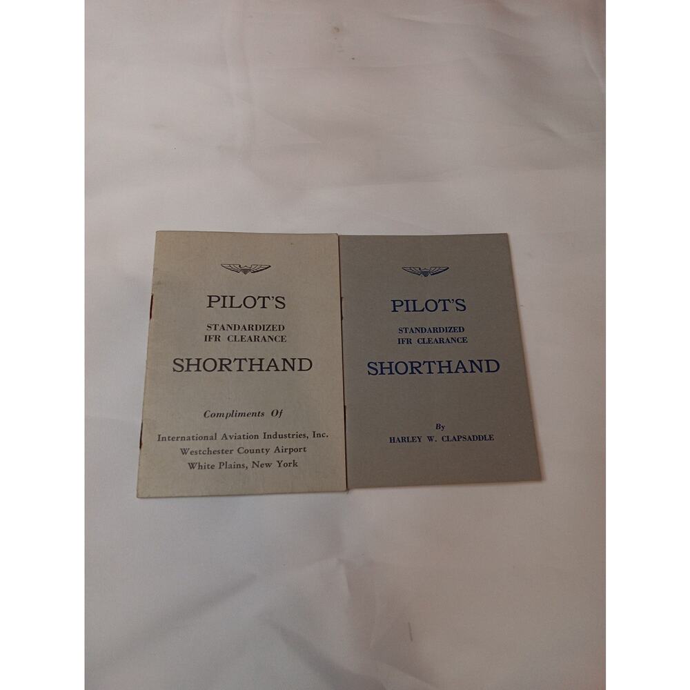 Vintage - 2 Airplane Pilots Pocket Guides Collectible Shorthand Book. Aviation